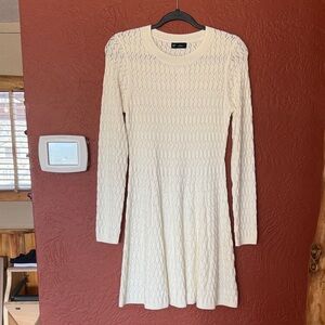 GAP Cream Long Sleeve Knit Dress